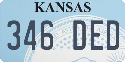 KS license plate 346DED