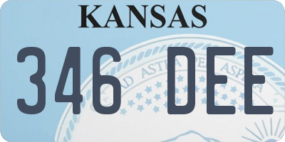 KS license plate 346DEE