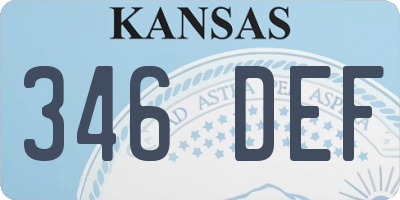 KS license plate 346DEF