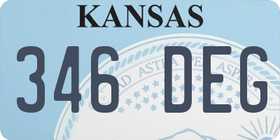 KS license plate 346DEG