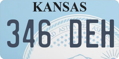 KS license plate 346DEH