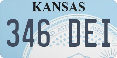 KS license plate 346DEI