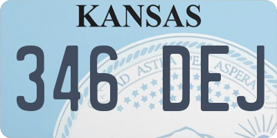 KS license plate 346DEJ