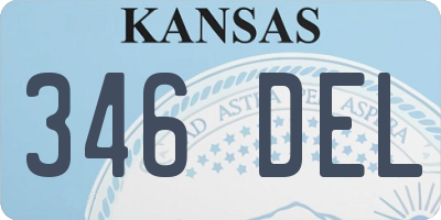 KS license plate 346DEL