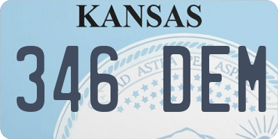 KS license plate 346DEM