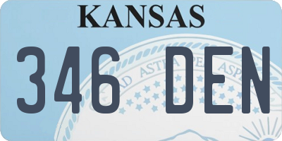 KS license plate 346DEN