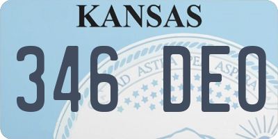 KS license plate 346DEO
