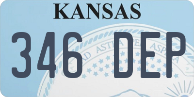 KS license plate 346DEP