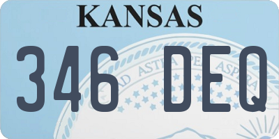 KS license plate 346DEQ