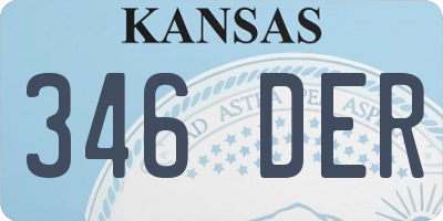 KS license plate 346DER