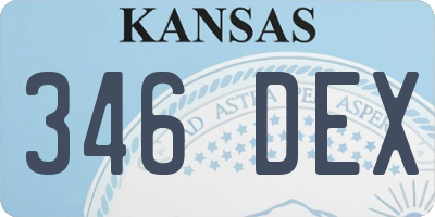 KS license plate 346DEX