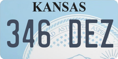 KS license plate 346DEZ
