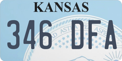 KS license plate 346DFA
