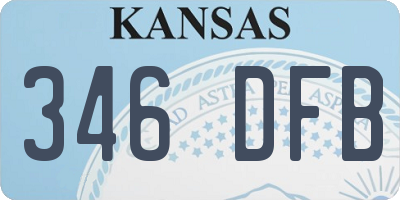 KS license plate 346DFB