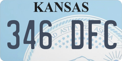 KS license plate 346DFC