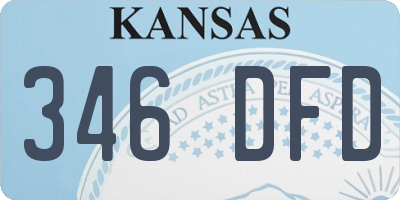 KS license plate 346DFD