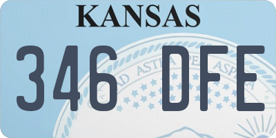 KS license plate 346DFE