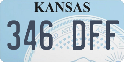 KS license plate 346DFF