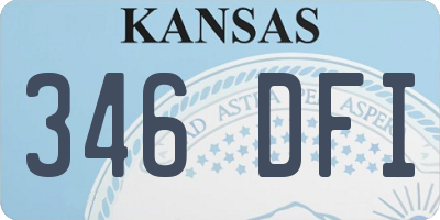 KS license plate 346DFI