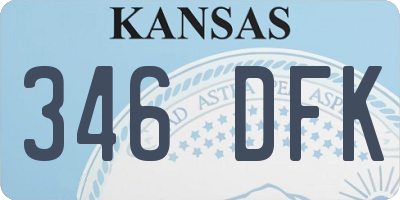 KS license plate 346DFK