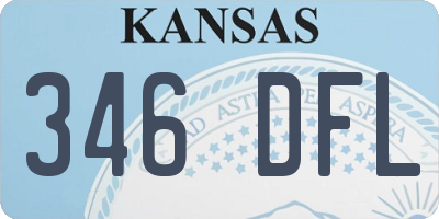 KS license plate 346DFL