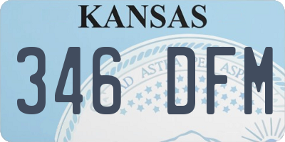 KS license plate 346DFM