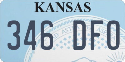 KS license plate 346DFO