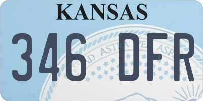 KS license plate 346DFR