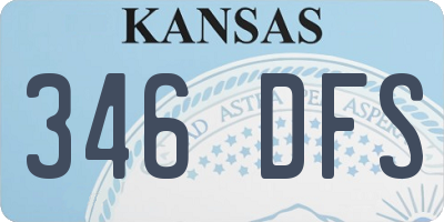 KS license plate 346DFS