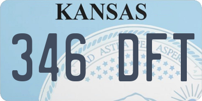 KS license plate 346DFT