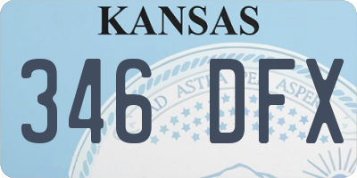 KS license plate 346DFX