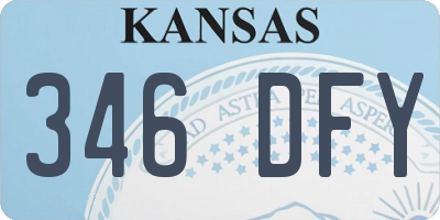 KS license plate 346DFY