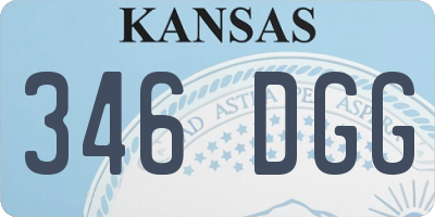 KS license plate 346DGG