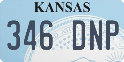 KS license plate 346DNP