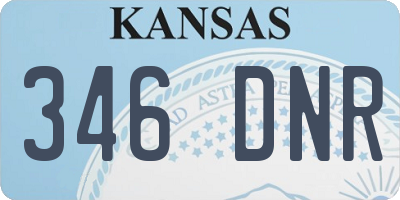 KS license plate 346DNR