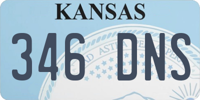 KS license plate 346DNS