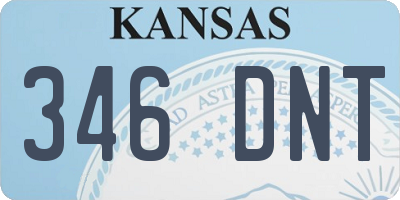 KS license plate 346DNT