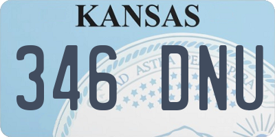 KS license plate 346DNU