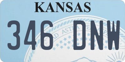 KS license plate 346DNW