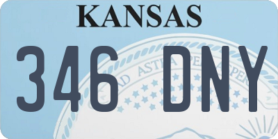 KS license plate 346DNY