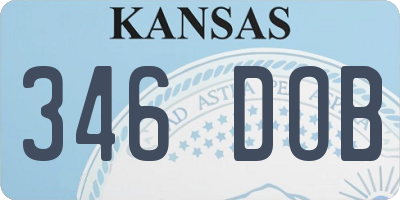 KS license plate 346DOB