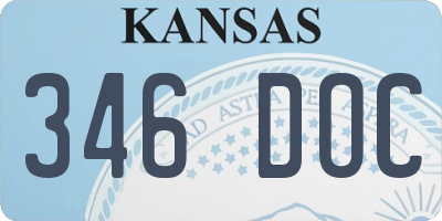 KS license plate 346DOC