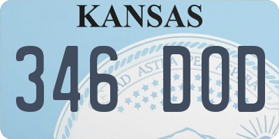 KS license plate 346DOD