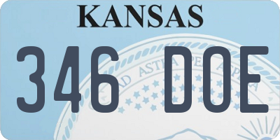 KS license plate 346DOE