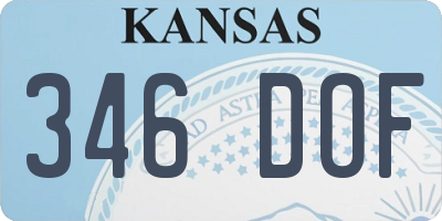KS license plate 346DOF