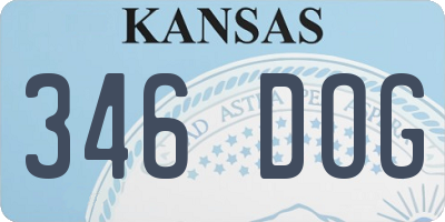 KS license plate 346DOG