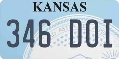 KS license plate 346DOI