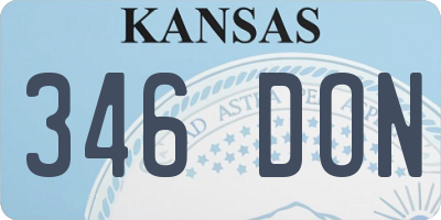 KS license plate 346DON