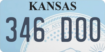 KS license plate 346DOO