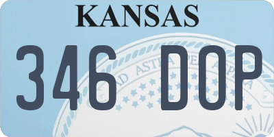 KS license plate 346DOP